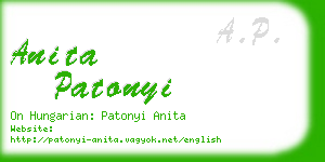 anita patonyi business card